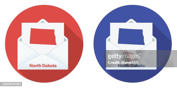usa election mail in voting: north dakota - electoral college map 2020 stock illustrations