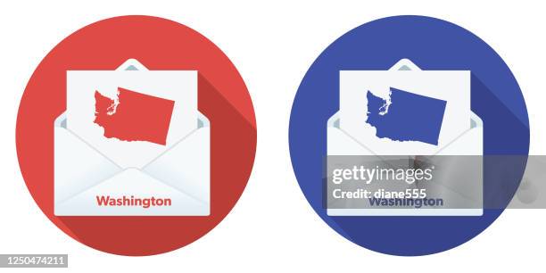 usa election mail in voting: washington - electoral college map 2020 stock illustrations