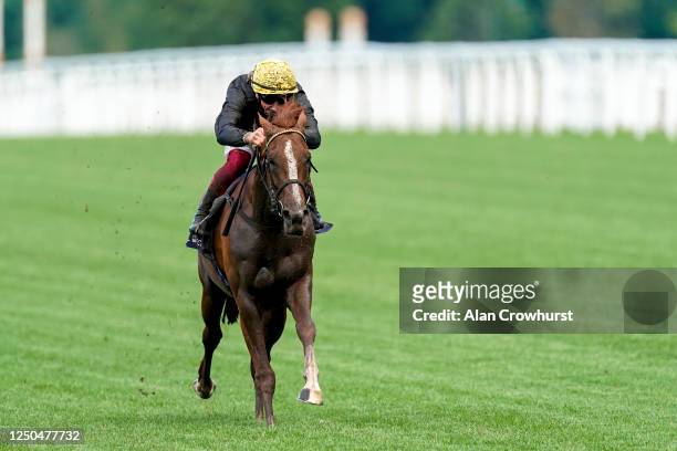 Frankie Dettori riding Stradivarius easily win The Gold Cup on Day Three of Royal Ascot at Ascot Racecourse on June 18, 2020 in Ascot, England. The...