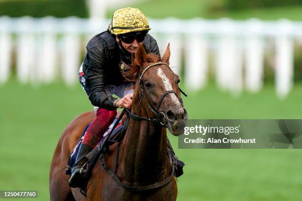 Frankie Dettori riding Stradivarius easily win The Gold Cup on Day Three of Royal Ascot at Ascot Racecourse on June 18, 2020 in Ascot, England. The...