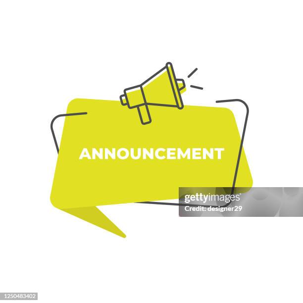 ilustrações de stock, clip art, desenhos animados e ícones de important announcement speech bubble icon vector design. - sinal de perigo sinal
