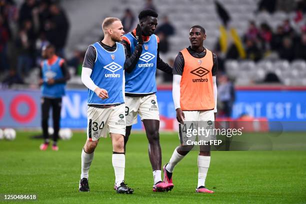 Maxime WACKERS - 29 Sirine DOUCOURE - 44 Ayman KARI during the Ligue 1 Uber Eats match between Lille and Lorient at Stade Pierre Mauroy on April 2,...