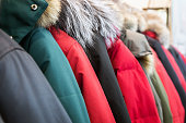 assortment of winter jackets and down jackets