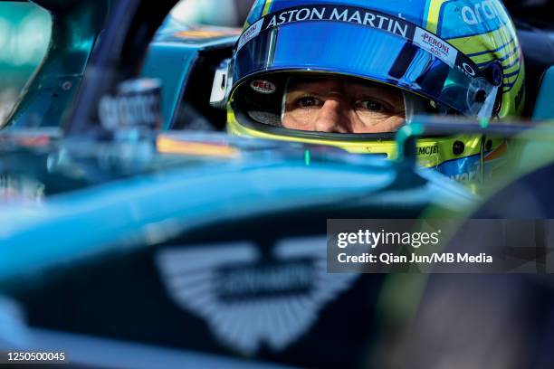 Fernando Alonso of Spain and Aston Martin Aramco Cognizant F1 Team during the F1 Grand Prix of Australia at Melbourne Grand Prix Circuit on April 2,...