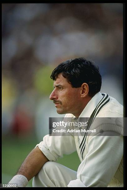 Richard Hadlee of New Zealand in thoughtful mood before the 2nd 1 day international against England at The Oval. Mandatory Credit:Adrian...