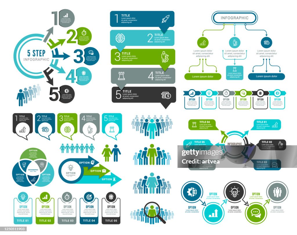 インフォグラフィック要素のセット