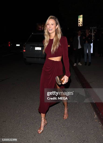 California Stacy Keibler is seen leaving dinner at Catch Steak on April 2, 2023 in West Hollywood, California.