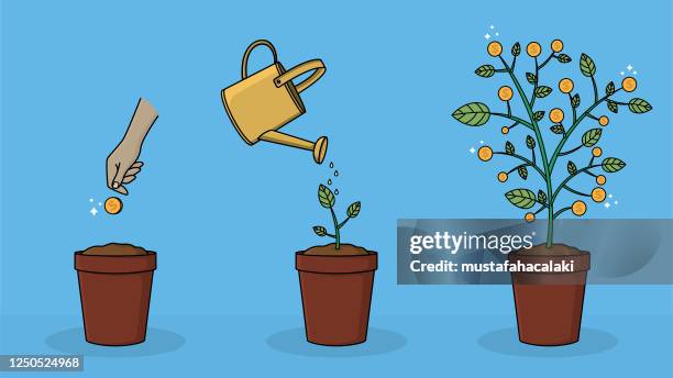 how to grow money on a tree - guyana stock illustrations