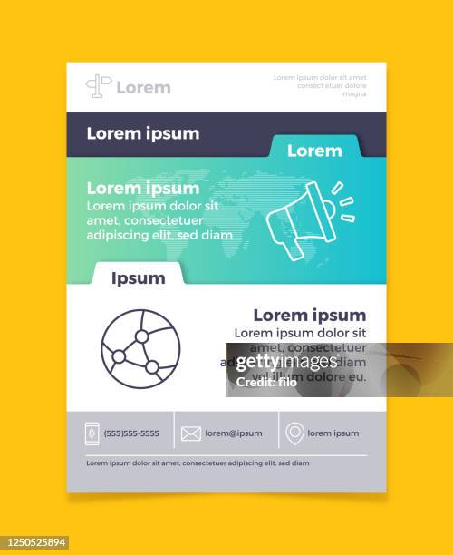 business document newsletter announcement page layout - lorem ipsum stock illustrations