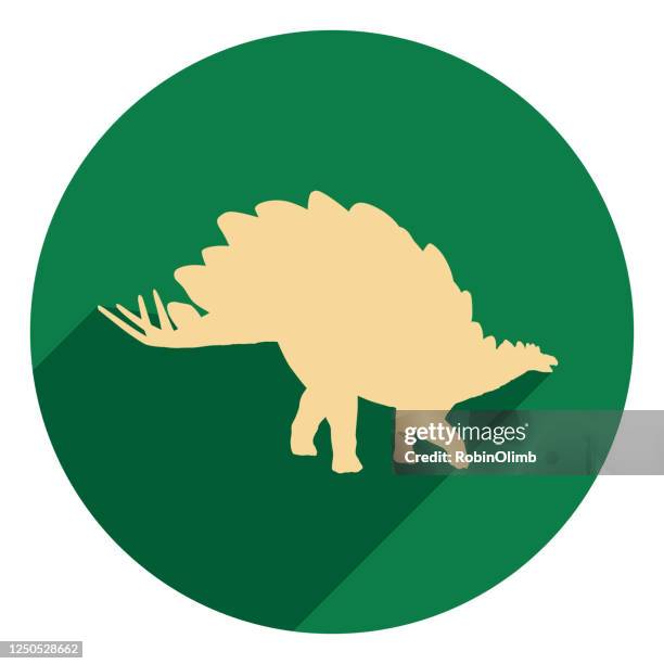 stockillustraties, clipart, cartoons en iconen met pictogram stegosaurus-cirkel - stegosaurus