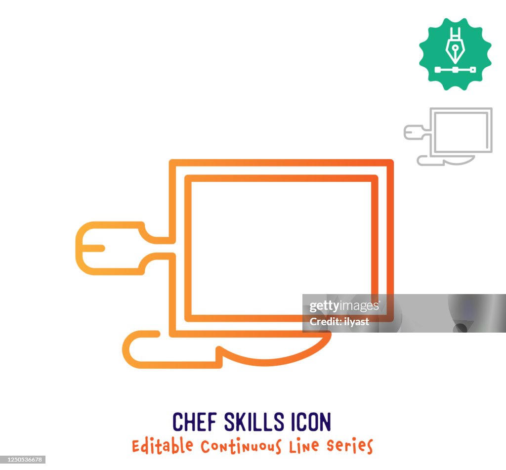 Chef Skills Continuous Line Editable Icon