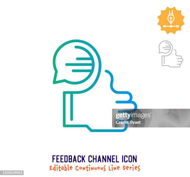 feedback channel continuous line editable icon - continuous-learning-icon stock illustrations