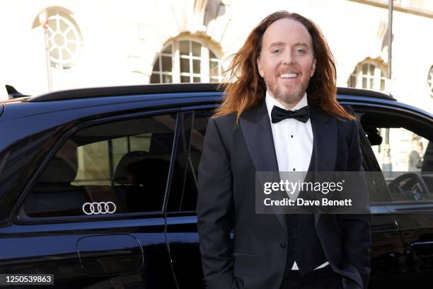 Tim Minchin arrives in an Audi at the Olivier Awards 2023 at Royal Albert Hall on April 2, 2023 in London, England.