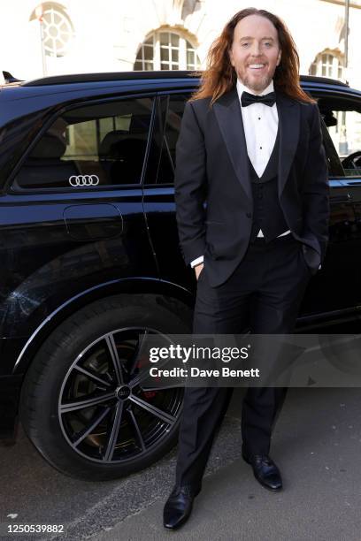 Tim Minchin arrives in an Audi at the Olivier Awards 2023 at Royal Albert Hall on April 2, 2023 in London, England.