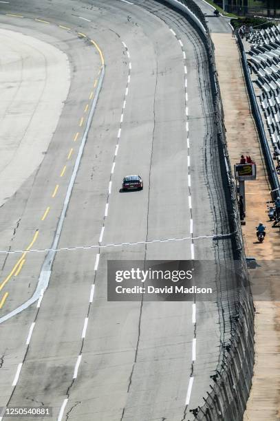 High angle view of Talladega Superspeedway during practice for the EA Sports 500 NASCAR Winston Cup event on September 28, 2003 in Talladega,...