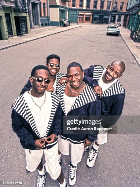 Boys II Men members pose for a photo in December 1996 in Los Angeles, California.