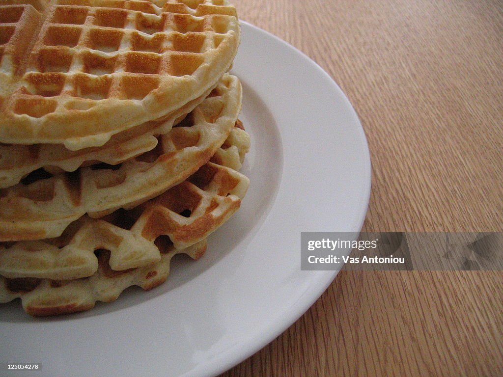 Plate with waffles