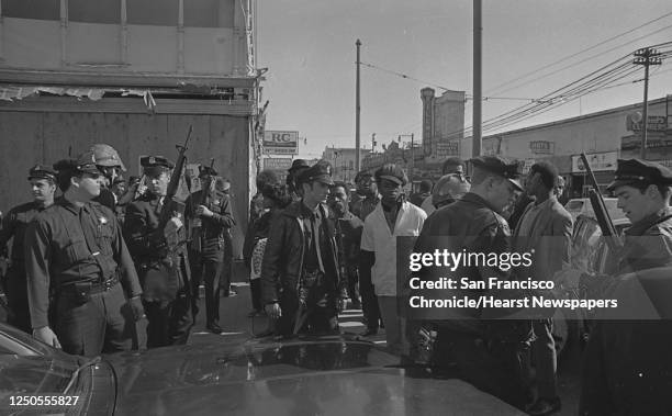 The San Francisco Police raid the Black Panthers' office in the Fillmore District on April 28, 1969.