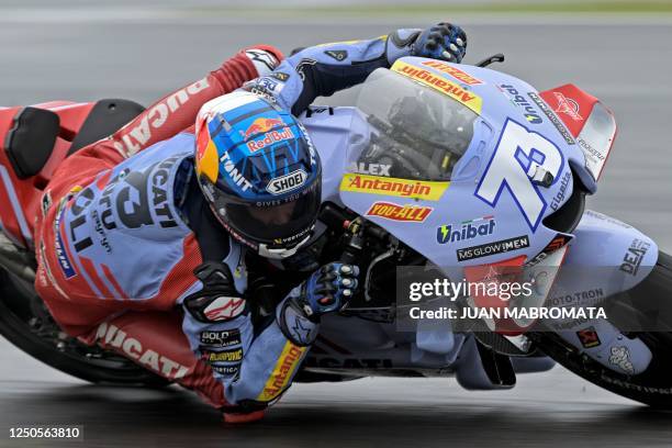 Ducati Spanish rider Alex Marquez rides during the Argentina Grand Prix MotoGP race, at Termas de Rio Hondo circuit, in Santiago del Estero,...