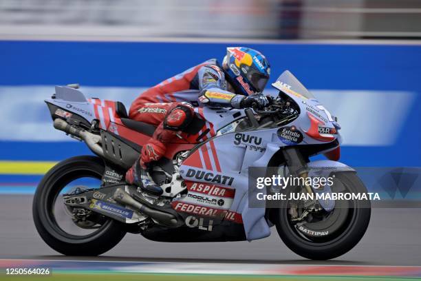 Ducati Spanish rider Alex Marquez rides during the Argentina Grand Prix MotoGP race, at Termas de Rio Hondo circuit, in Santiago del Estero,...