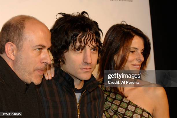 John Varvatos and Jesse Malin are seen before The New York Dolls perform during a party for the launch of Converse by John Varvatos at Xavier High...