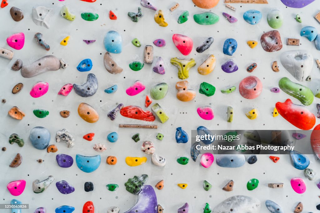 Climbing wall background.