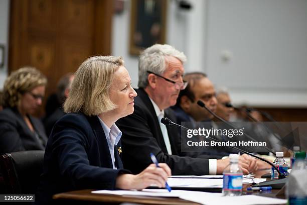 Mary Schapiro, chairperson of the Securities and Exchange Commission, Michael Shanahan, senior partner and managing director of the Boston Consulting...