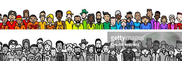 pride people illustration - mixed age range stock illustrations