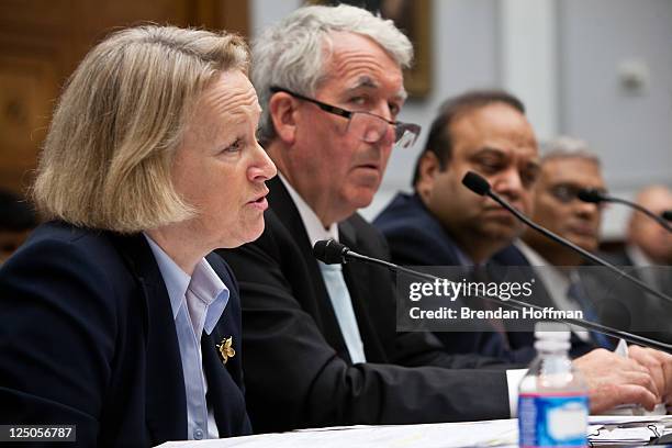 Mary Schapiro, chairperson of the Securities and Exchange Commission, Michael Shanahan, senior partner and managing director of the Boston Consulting...