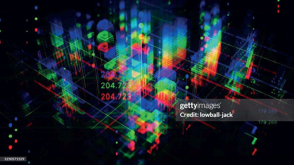 Glitched holografiska stadskarta. Futuristisk stad. Glitched grunge silhuett stad. Digital stadsbildsbakgrund. Affärsteknik koncept. Vektor lager illustration.