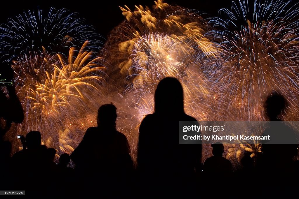 Fireworks in sky