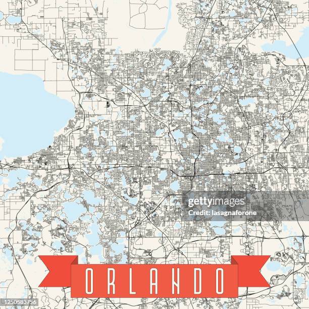 ilustrações de stock, clip art, desenhos animados e ícones de orlando, florida vector map - orlando