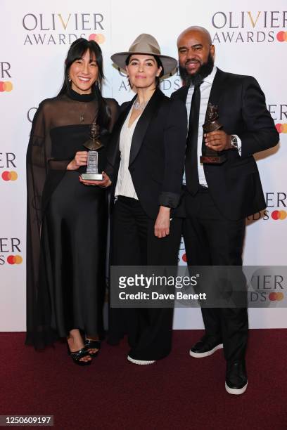 Jessica Hung Han Yun, winner of Best Lighting Design for "My Neighbour Totoro", Es Devlin and Tony Gayle, winner of the Best Sound Design award for...