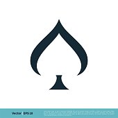 Spade of Poker Card Icon Vector Logo Template Illustration Design. Vector EPS 10.