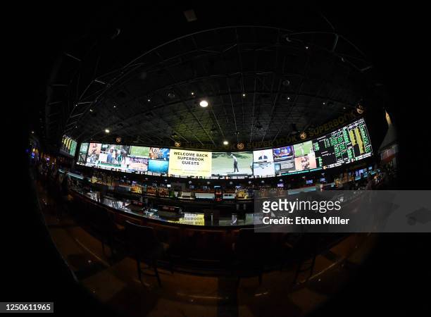 The Race & Sports SuperBook at the Westgate Las Vegas Resort & Casino features new screens on its entire 240-by-20 foot 488-square-foot HD video...