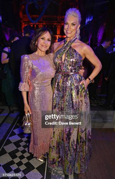 Dame Arlene Phillips and Hannah Waddingham attend The Olivier Awards 2023 after party at the Natural History Museum on April 2, 2023 in London,...