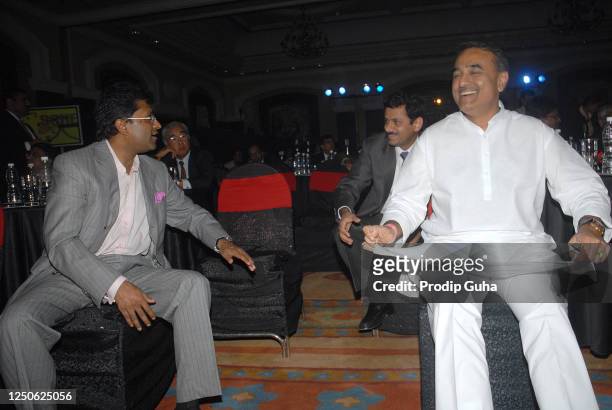 Lalit Modi and Praful Patel attend the CNBC Awards on September 26, 2008 in Mumbai, India.