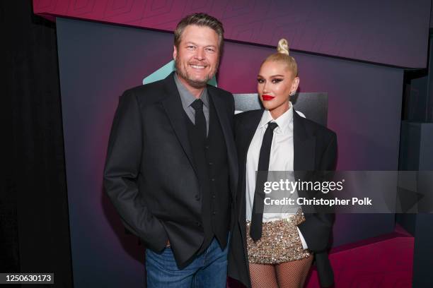 Blake Shelton and Gwen Stefani at the 2023 CMT Music Awards held at Moody Center on April 2, 2023 in Austin, Texas.