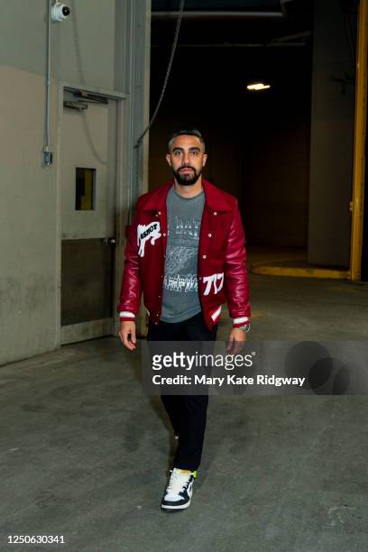 Assistant Coach, Andrew Cobian of the Long Island Nets arrives before the 2023 NBA G League Eastern Conference Finals on April 2, 2023 at Nassau...