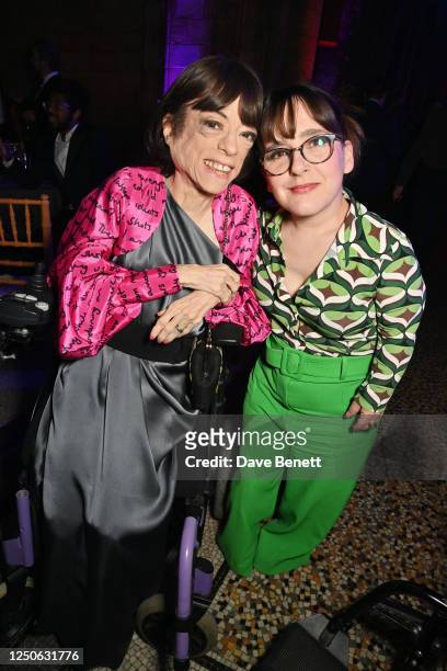 Liz Carr and Lisa Hammond attend The Olivier Awards 2023 after party at the Natural History Museum on April 2, 2023 in London, England.