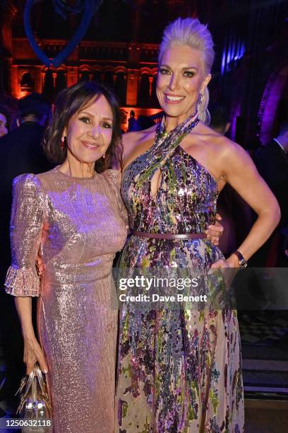 Dame Arlene Phillips and Hannah Waddingham attend The Olivier Awards 2023 after party at the Natural History Museum on April 2, 2023 in London,...