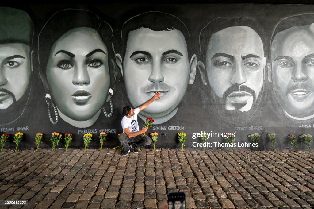 Hanau Shooting Victims Commemorated With Frankfurt Street Art Unveiling