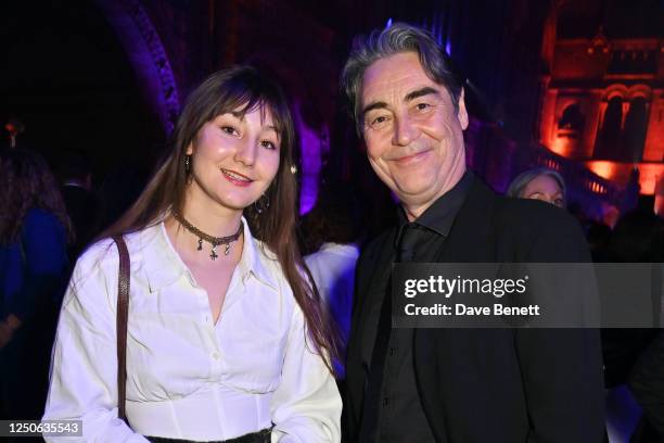 Nathaniel Parker and daughter Angelica Parker attend The Olivier Awards 2023 after party at the Natural History Museum on April 2, 2023 in London,...