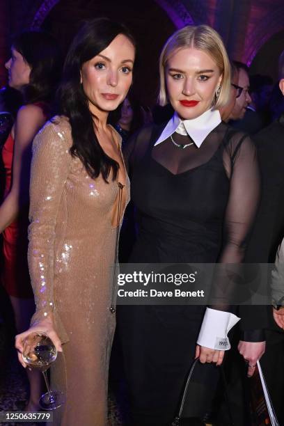 Helen George and Self Esteem aka Rebecca Taylor attend The Olivier Awards 2023 after party at the Natural History Museum on April 2, 2023 in London,...