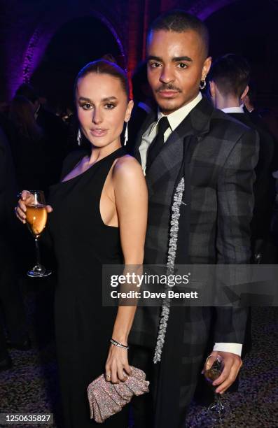 Amber Davies and Layton Williams attend The Olivier Awards 2023 after party at the Natural History Museum on April 2, 2023 in London, England.