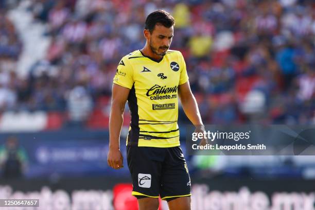 Oswaldo Alanis of Mazatlan looks on during the 13th round match between Atletico San Luis and Mazatlan as part of the Torneo Clausura 2023 Liga MX at...