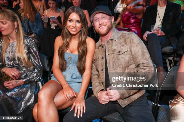 Courtney Little and Cole Swindell at the 2023 CMT Music Awards held at Moody Center on April 2, 2023 in Austin, Texas.