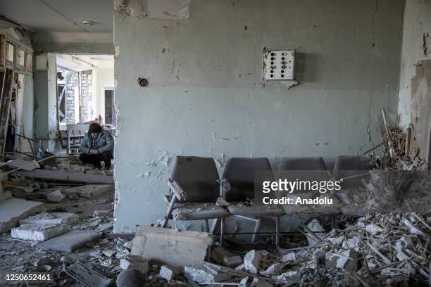 Partially destroyed wards are seen in the local hospital amid Russia-Ukraine war in Siversk, Ukraine on March 07, 2023. Dr. Alla who is the last...
