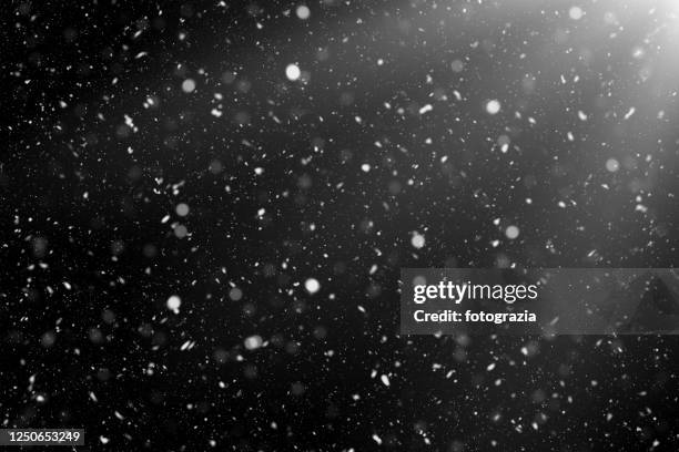 magic snowing - snow falling stockfoto's en -beelden