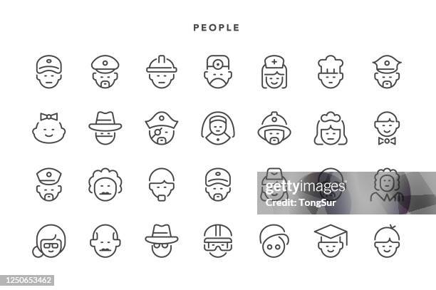 ilustraciones, imágenes clip art, dibujos animados e iconos de stock de iconos de personas - nun